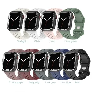 Silikon Sport Uhrenarmband Ersatzarmband atmungsaktiv perforiertes Design für Uhr