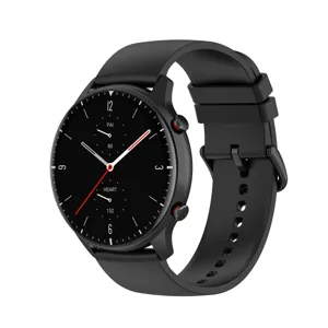 Universal replacement silicone watch strap for smart watch, smooth black 20mm 22mm band.