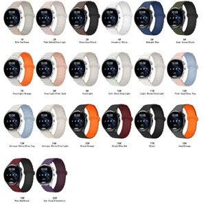Silicone magnetic loop watch band for smart watch, dual-color replacement strap 20pcs set.