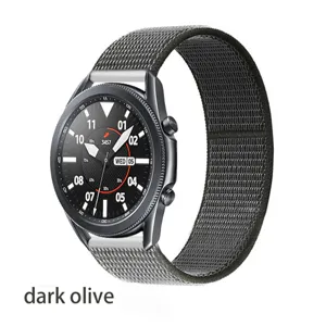 Donkerolijfgroene nylon loop horlogeband vervangende band voor universele sporthorloges.