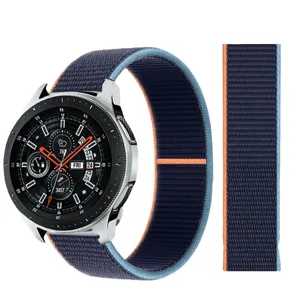 Universele nylon lus gevlochten sport klittenband horlogeband vervanging voor smartwatch, tweekleurig.
