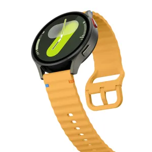 Replacement wavy stitching silicone watch strap for smart watch, 20mm 22mm universal size.