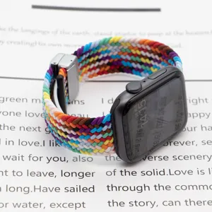 Cinturino per orologio pieghevole magnetico intrecciato colorato compatibile Apple Watch.