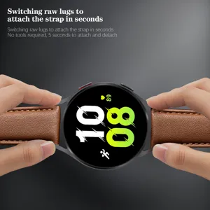 Leren horlogeband met quick release pinnen voor een eenvoudige en snelle vervanging thuis.