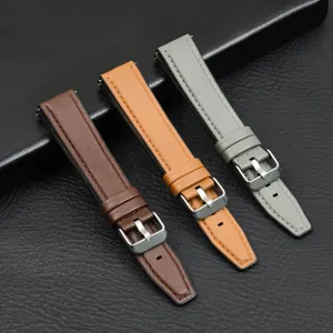 Universele Lederen Horlogeband Met Quick Release Pinnen En Metalen Gesp Vervangende Horlogeband Voor Smartwatch