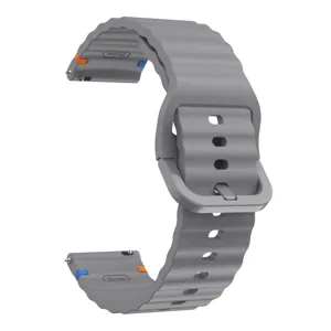 Grey silicone watch strap 20mm replacement band for smart watch universal accessory.