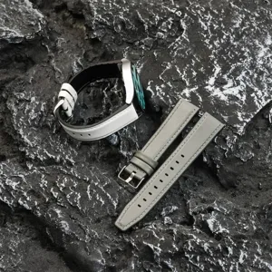 Siliconen gevoerde lederen horlogeband 20mm 22mm voor Samsung Watch Huawei GT3 snelsluiting