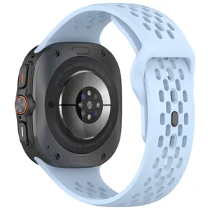 Silicone replacement sports strap for Samsung Galaxy Watch Ultra, breathable perforated band.