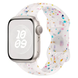 Bracelet de rechange en silicone avec des confettis colores, compatible Apple Watch Ultra.
