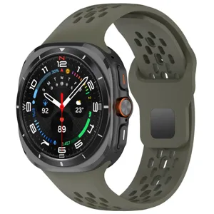 Silicone sports watch strap breathable perforated replacement band for smartwatch.
