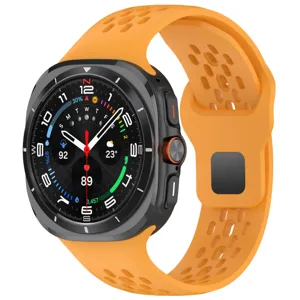 Breathable silicone watch strap for sport smartwatch replacement comfortable wrist band orange