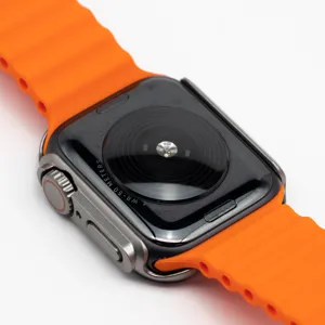 Compatibile con custodia Apple Watch stile ultra cinturino arancione PC rigido vetro temperato