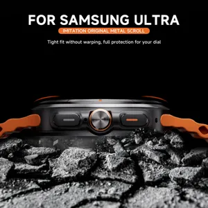 Beschermende ring voor Samsung Galaxy Watch Ultra, PC metalen hoesje, robuust ontwerp