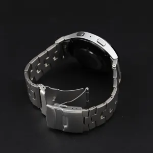 Lightweight titanium metal watch strap replacement band 22mm with push-button clasp for watch user.