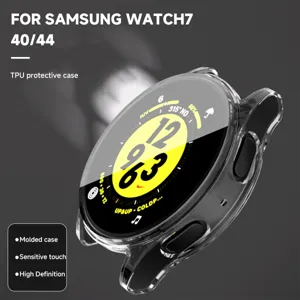 Funda protectora transparente de TPU para Samsung Galaxy Watch 7 40mm 44mm carcasa suave.