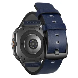 Cinturino in pelle di ricambio con connettore in metallo per Galaxy Watch Ultra 47mm