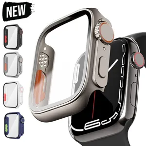 Custodia Protettiva in PC Rido e Vetro Temperato per Smartwatch Stile Ultra Protezione Completa Bumper Pellicola Protettiva Accessori per Orologi