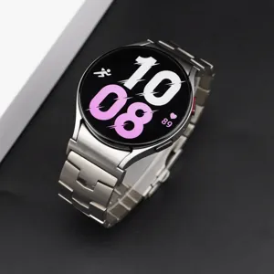 Premium titanium metal watch strap replacement compatible with smartwatches, durable & stylish.