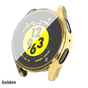 Funda protectora galvanizada en oro para Samsung Watch 7, TPU suave de cobertura completa.