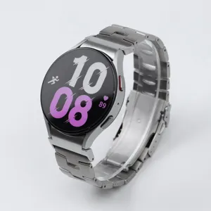 Titanium metal watch band replacement link strap detail view for smartwatch upgrade accessories
