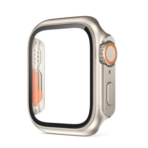 Custodia protettiva rigida in PC con protezione schermo in vetro temperato per smartwatch.