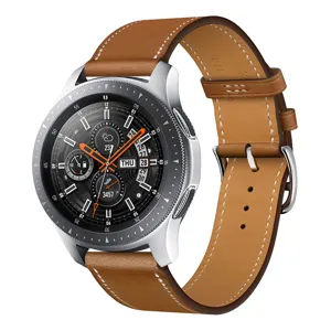 Brown leather watch strap detail showing exquisite stitching and metal buckle design.