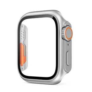 Custodia rigida in PC e vetro temperato protezione schermo stile Apple Watch Ultra.