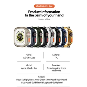 Protective TPU case for Apple Watch Ultra, shockproof bumper cover with multiple colors.
