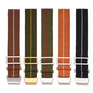 Nylon Elastic Watch Band Military Parachute Style Adjustable Watch Strap Replacement Compatible With Smartwatch Accessories