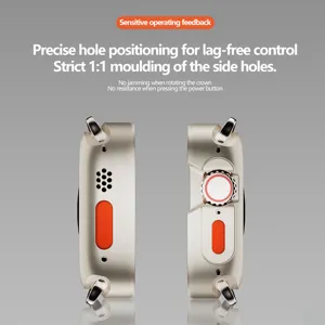 Matte electroplated TPU protective case for Apple Watch Ultra, precise cutouts and buttons.