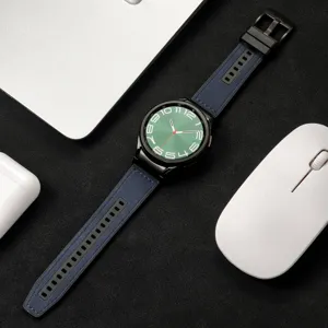 Ersatz Silikon Leder Uhrenarmband Armband kompatibel mit Samsung Galaxy Watch Serien.
