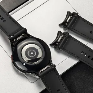 Hochwertiges Ersatz Silikon Leder Uhrenarmband kompatibel mit Samsung Galaxy Watch.