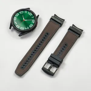 Ersatz Silikon Leder Uhrenarmband kompatibel mit Smartwatch Modellen, komfortabel und stilvoll.