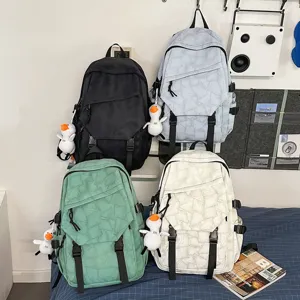 Grosses Kapazitaet Canvas Schulrucksack Freizeit Vintage Reisetasche fuer Studenten Alltag.