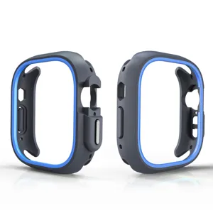Δίχρωμη προστατευτική θήκη TPU PC για smartwatch, με ακριβείς εγκοπές για κουμπιά.