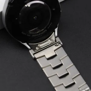 Titanium watch strap replacement for Samsung Galaxy Watch 6, 22mm lightweight metal band.