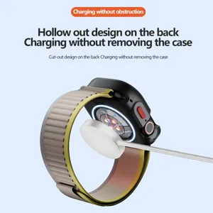 Protective watch case for Apple Watch Ultra detail shot showing wireless charging compatibility.