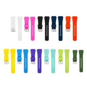 Bracelets de montre de rechange en silicone coloré avec texture twill et boucle métal.