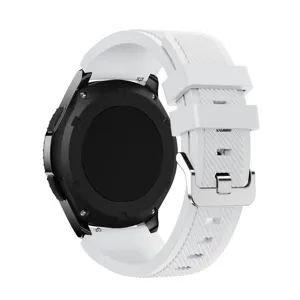 Bracelet de montre de sport en silicone compatible avec Samsung Gear S3 montre blanc.