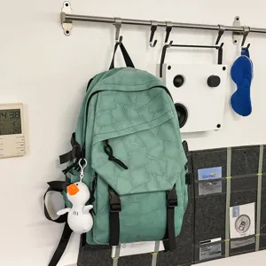 Mode Koreanischer Stil Große Kapazität Schulrucksack Für High School Universität Studenten Wasserdicht Nylon Reisen Laptop Rucksack Mit Niedlichem Anhänger