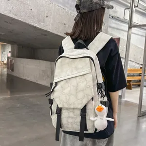 Koreanischer Rucksack mit grossem Fassungsvermoegen fuer Studenten und trendige Schultasche.