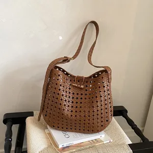Borsa Tote Tessuta da Donna Stile Pelle Minimalista Trapuntata Spalla Borsa Sotto Ascella Viaggio Casual Borsa a Mano Quotidiana