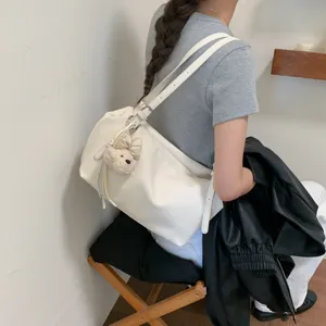 Bolso de hombro de cuero suave estilo coreano para mujer gran capacidad elegante