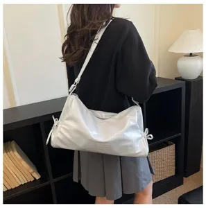 Sac bandoulière oreiller blanc femme sac à main décontracté polyvalent pour printemps et été.