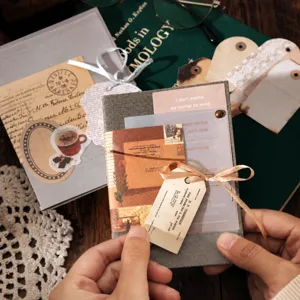 Vintage υλικό ημερολογίου μικτής ύλης DIY scrapbooking αισθητική χαρτικά σετ υλικών