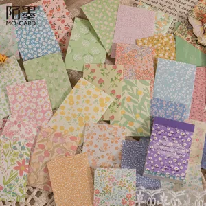 Mocard Vintage Blumen Notizen Notizbuch ästhetische Planer Papier 50 Blatt Set