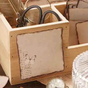 Vintage burnt edge sticky notes memo pad retro stationery decorative notes for journaling.