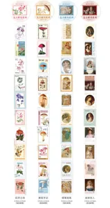 Vintage washi tape stamp style decorative stickers for journal scrapbooking craft stationery supplies