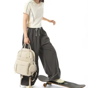 Sac à dos décontracté pour femme léger bureau école mode sac à main avec petite pochette.