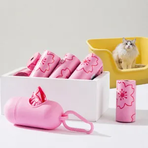 Disposable Pet Waste Bags With Portable Capsule Dispenser Leakproof Dog Poop Bags For Outdoor Walking Pet Cleaning